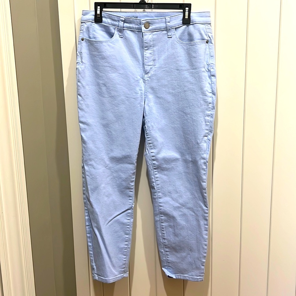 Talbots Flawless High Waist Jegging Crop In light Blue Size 10 grandma core